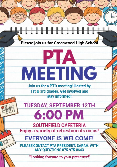 Pta Meeting Flyer A4 template