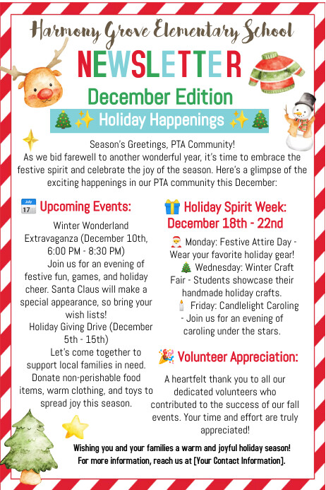 PTA Newsletter December Template PosterMyWall PTA Newsletter December Template PosterMyWall