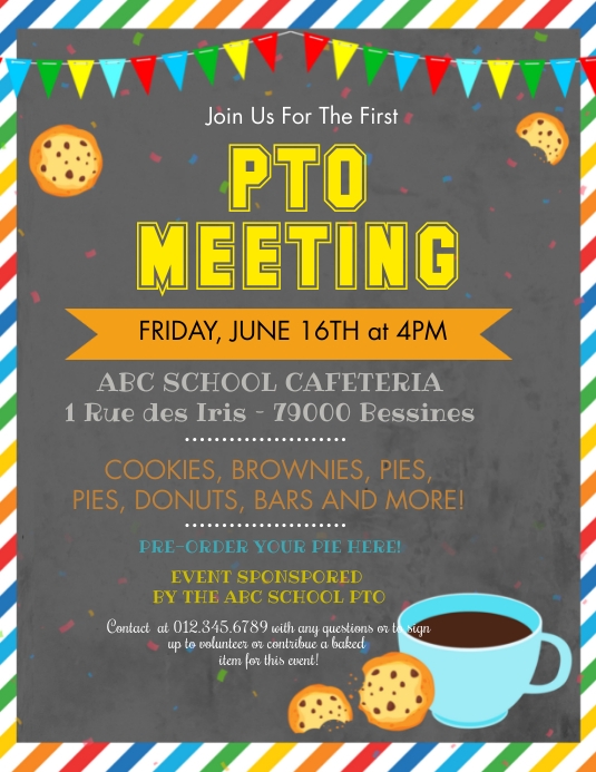 PTO PTA Meeting Flyer Template PosterMyWall