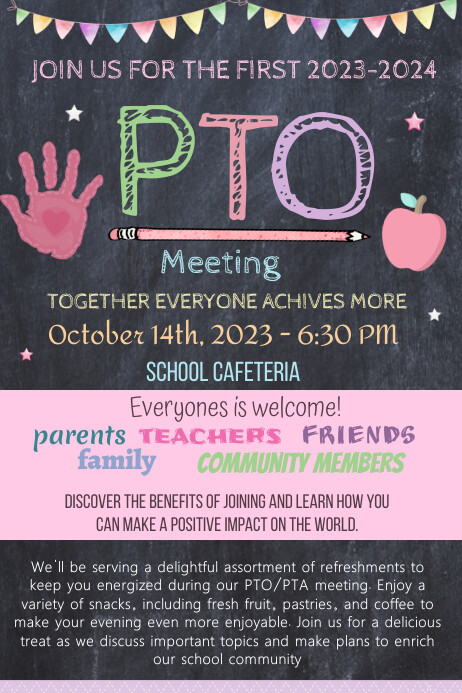 PTO PTA Meeting Handout Flyer-Pto Pta Flyer Template | PosterMyWall