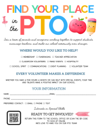 Weiß PTO Volunteer Recruitment Flyer Template
