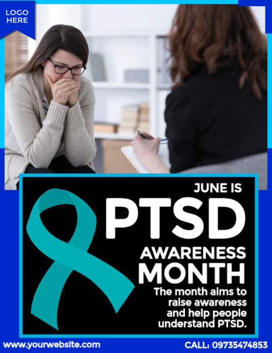 PTSD Awareness Month Flyer Folheto (US Letter) template