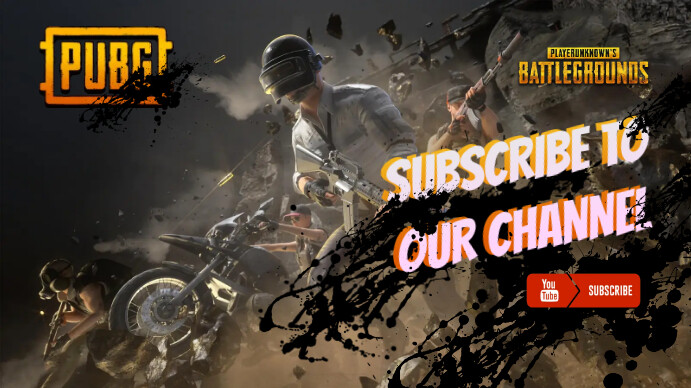 Pubg subscribe cover Foto di copertina del canale YouTube template