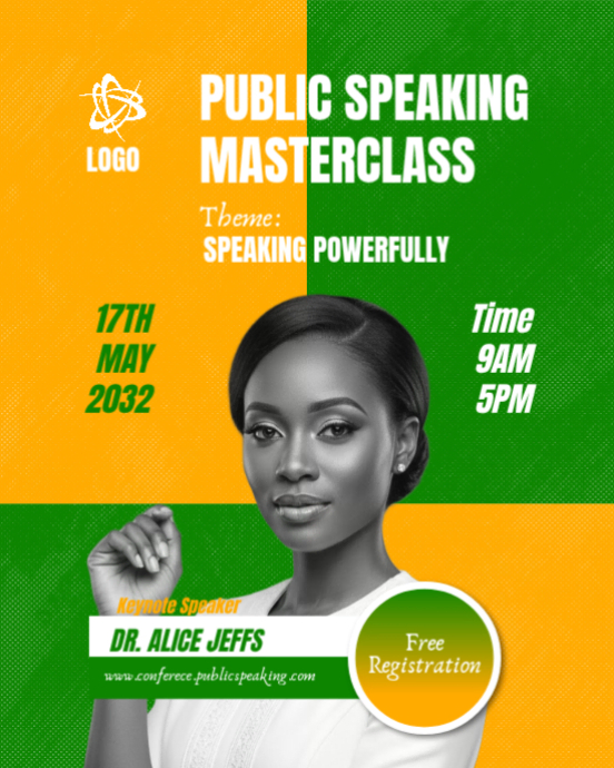 Plantilla de Public speaking flyer deign | Masterclass Flyer design ...