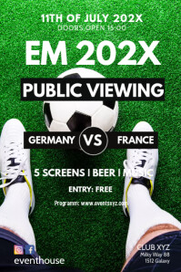 Public Viewing Soccer Football Em Euro Cup Ad Template Postermywall