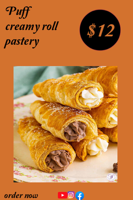 Puff creamy pastry Modelo | PosterMyWall