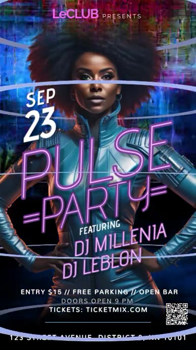 Pulse Party Pink Flyer digital display ad Template | PosterMyWall