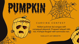 สีส้ม Pumpkin Carving Contest Blog Header Blog overskrift Template