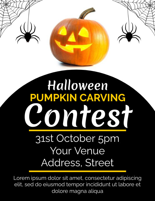 Pumpkin Carving Contest ใบปลิว (US Letter) template