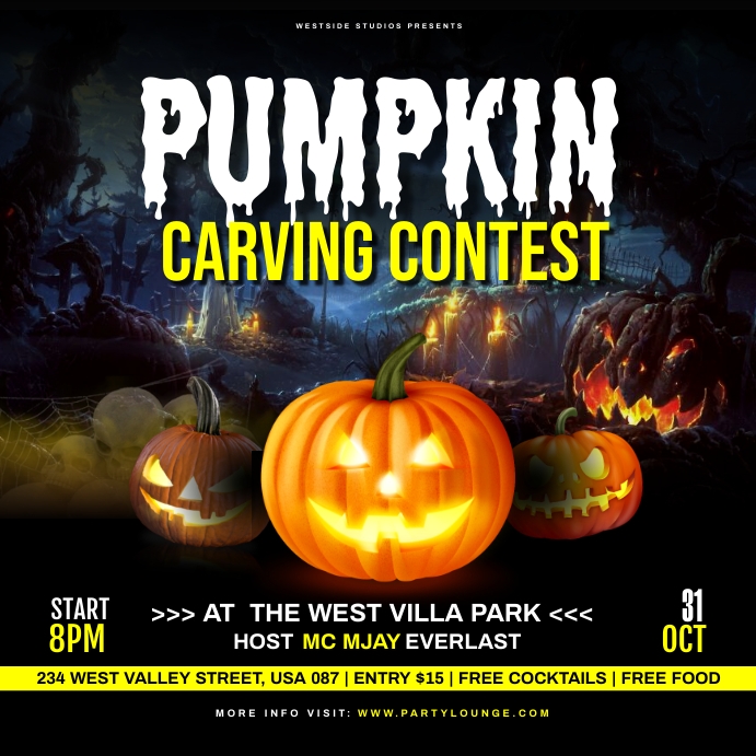 Pumpkin Carving Contest Template PosterMyWall