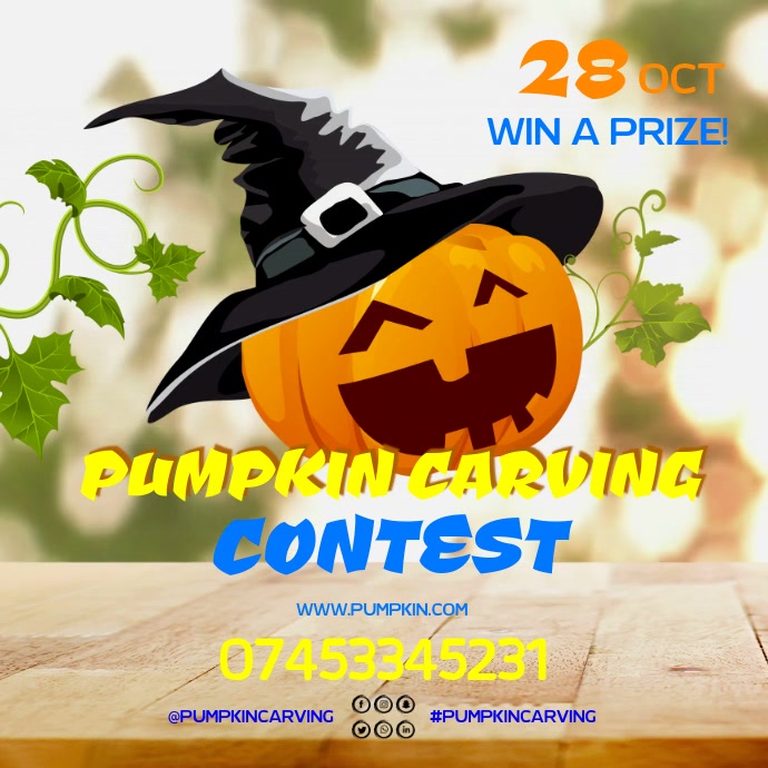 pumpkin carving contest Instagram 帖子 template