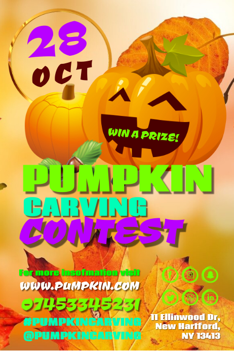 Pumpkin Carving Contest Template PosterMyWall