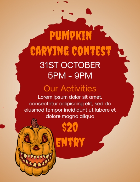 Pumpkin Carving Contest Template PosterMyWall