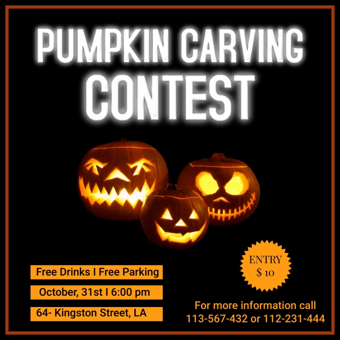 Pumpkin Carving Contest Template PosterMyWall