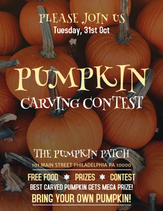 Pumpkin Carving Contest Flyer Template PosterMyWall
