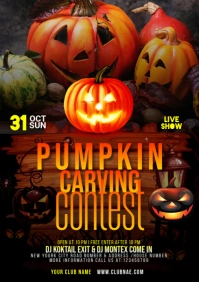 Pumpkin Carving Contest Flyer A3 template