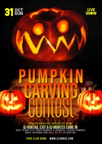 Pumpkin Carving Contest Flyer A6 template