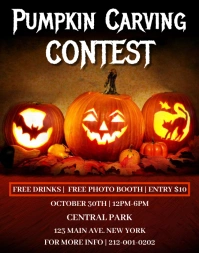 Pumpkin Carving Contest Flyer Template Poster/Wallboard