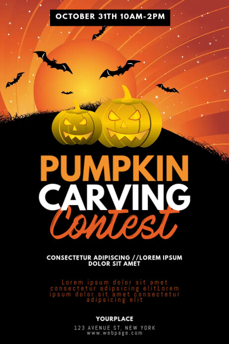 Pumpkin Carving Contest Flyer Template PosterMyWall Pumpkin carving contest flyer template postermywall