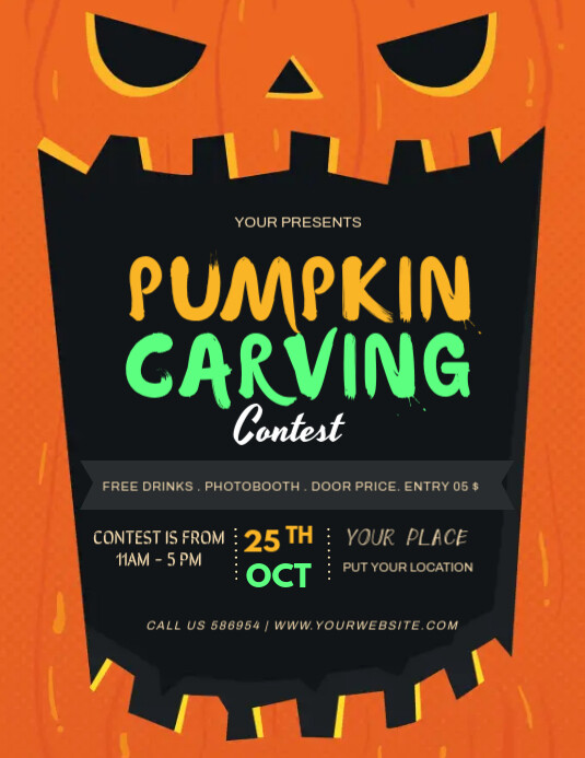 Pumpkin Carving Contest Flyer template PosterMyWall Pumpkin Carving Contest Flyer template PosterMyWall