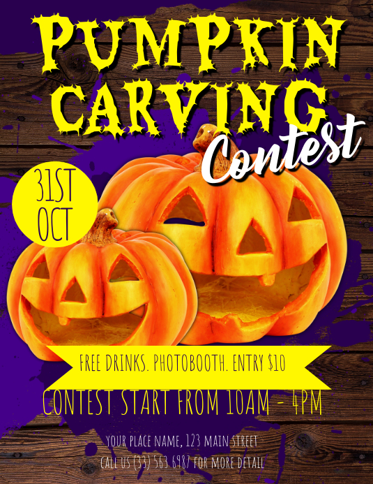 Pumpkin Carving Contest Flyer Template PosterMyWall