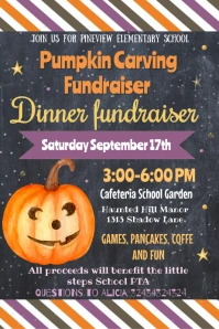 Pumpkin Carving Fundraiser Flyer Poster template
