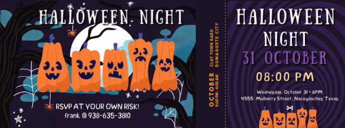 Pumpkin Carving Halloween Party Ticket Facebook-omslagfoto template