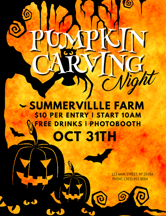Pumpkin Carving Night Flyer Template PosterMyWall