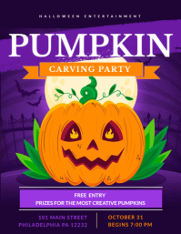 Pumpkin Carving Party Flyer (US Letter) template
