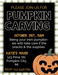 Pumpkin Carving Party Flyer – Halloween Family Event Template