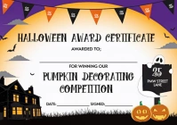 Pumpkin Decorating Competition Certificate | Printable Halloween Award Template A4