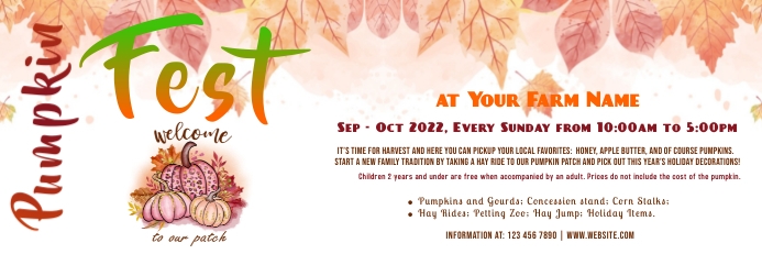 Pumpkin Festival banner, free template