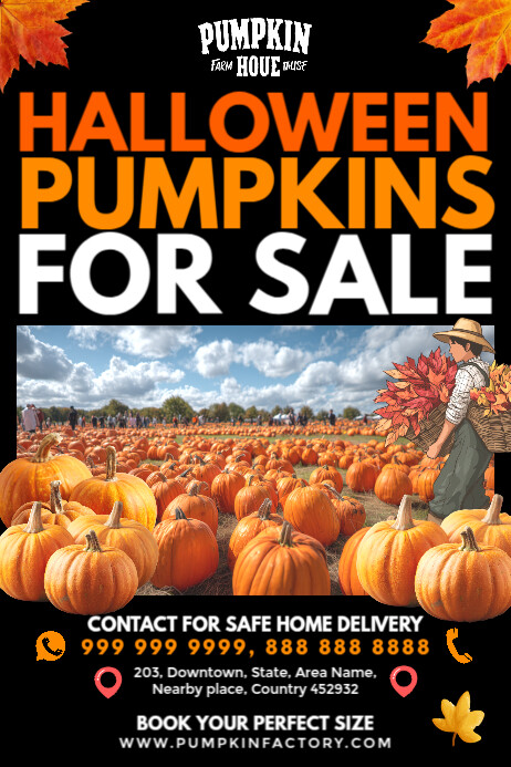 Pumpkin For Sale Poster Template | PosterMyWall