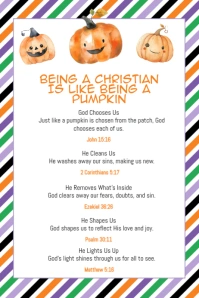Pumpkin Gospel Treat Tag Printable Banner 4 × 6 Fuß template