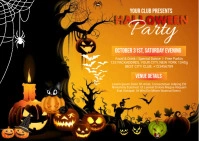 Pumpkin Halloween Party  Postcard template