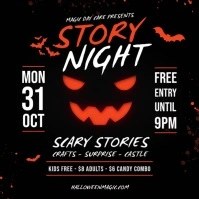 Pumpkin Halloween storytelling square video template