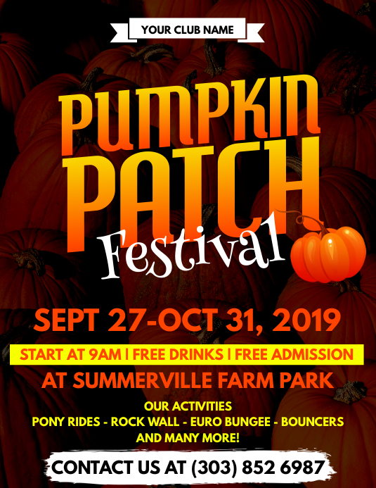 Pumpkin Patch Festival Flyer Template PosterMyWall