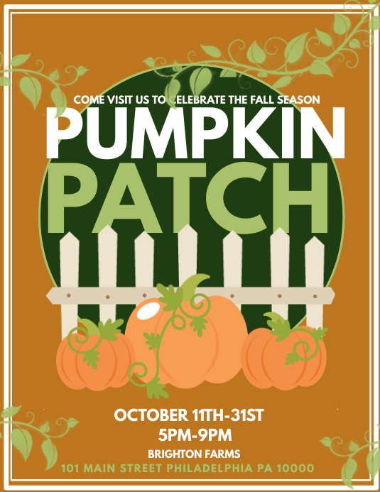 Pumpkin Patch Template PosterMyWall