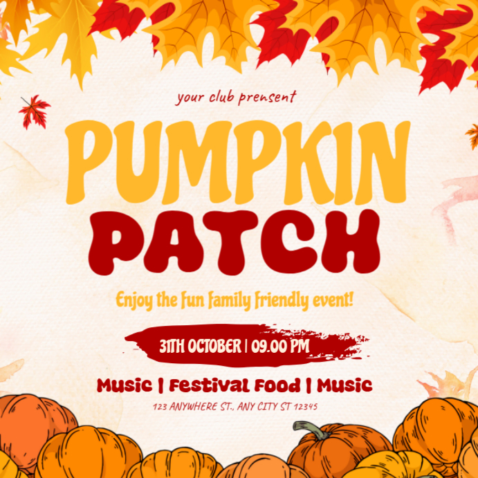 Pumpkin patch instagram post Template | PosterMyWall