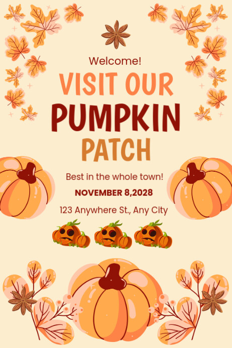 Pumpkin patch poster Template | PosterMyWall