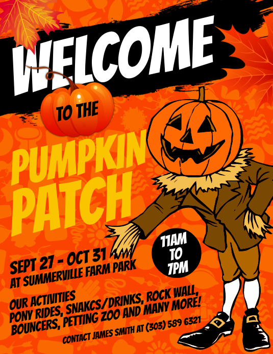 Pumpkin Patch Flyer Template PosterMyWall