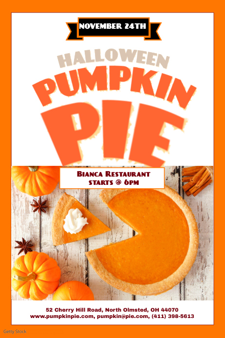 Pumpkin Pie Template PosterMyWall