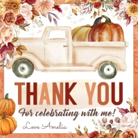 Pumpkin Truck Birthday Favor Tags Instagram-opslag template