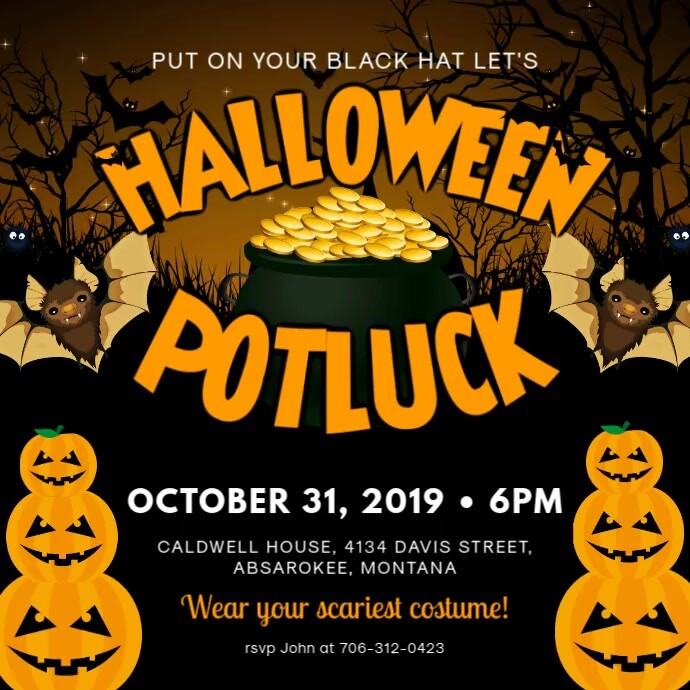 Pumpkins Halloween Potluck Video Template PosterMyWall
