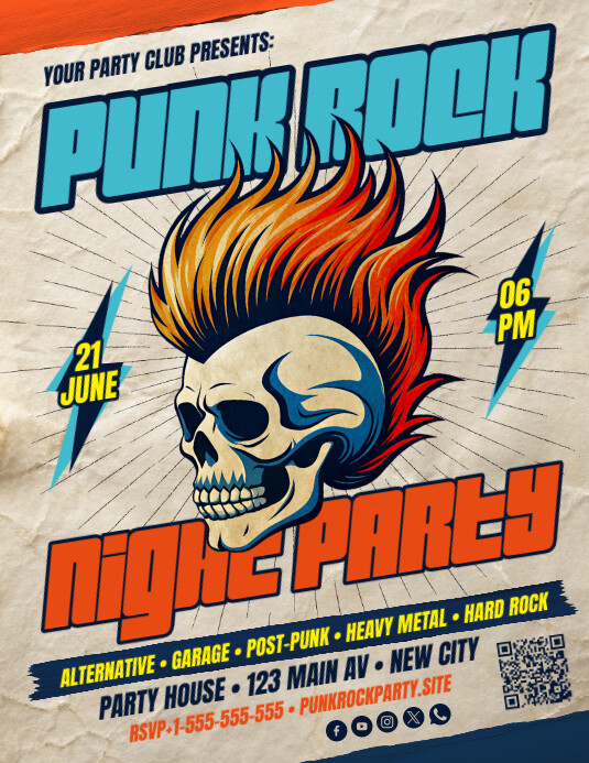 Punk Party Flyer Template PosterMyWall Punk Party Flyer Template PosterMyWall
