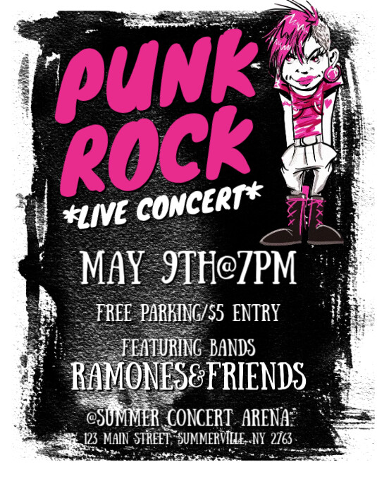 Punk Rock Flyer Template PosterMyWall Punk Rock Flyer Template PosterMyWall