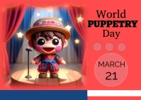 Puppetry day Kartu Pos template