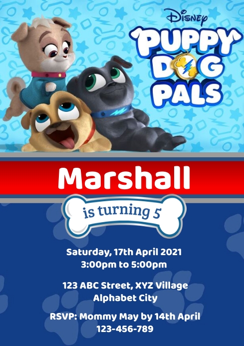 Puppy Dog Pals Birthday Invitation Template | PosterMyWall