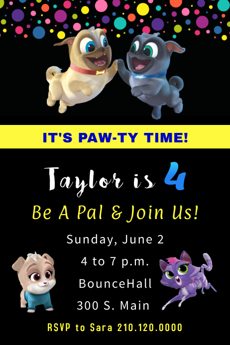 Puppy Dog Pals Vip Template Postermywall