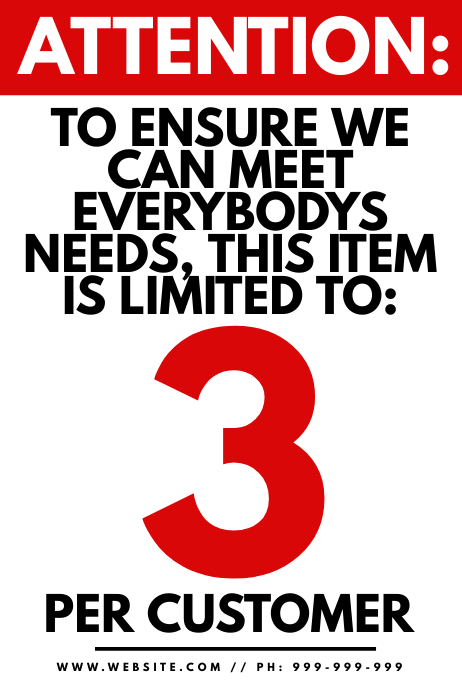 Purchase Limits Poster Template | PosterMyWall